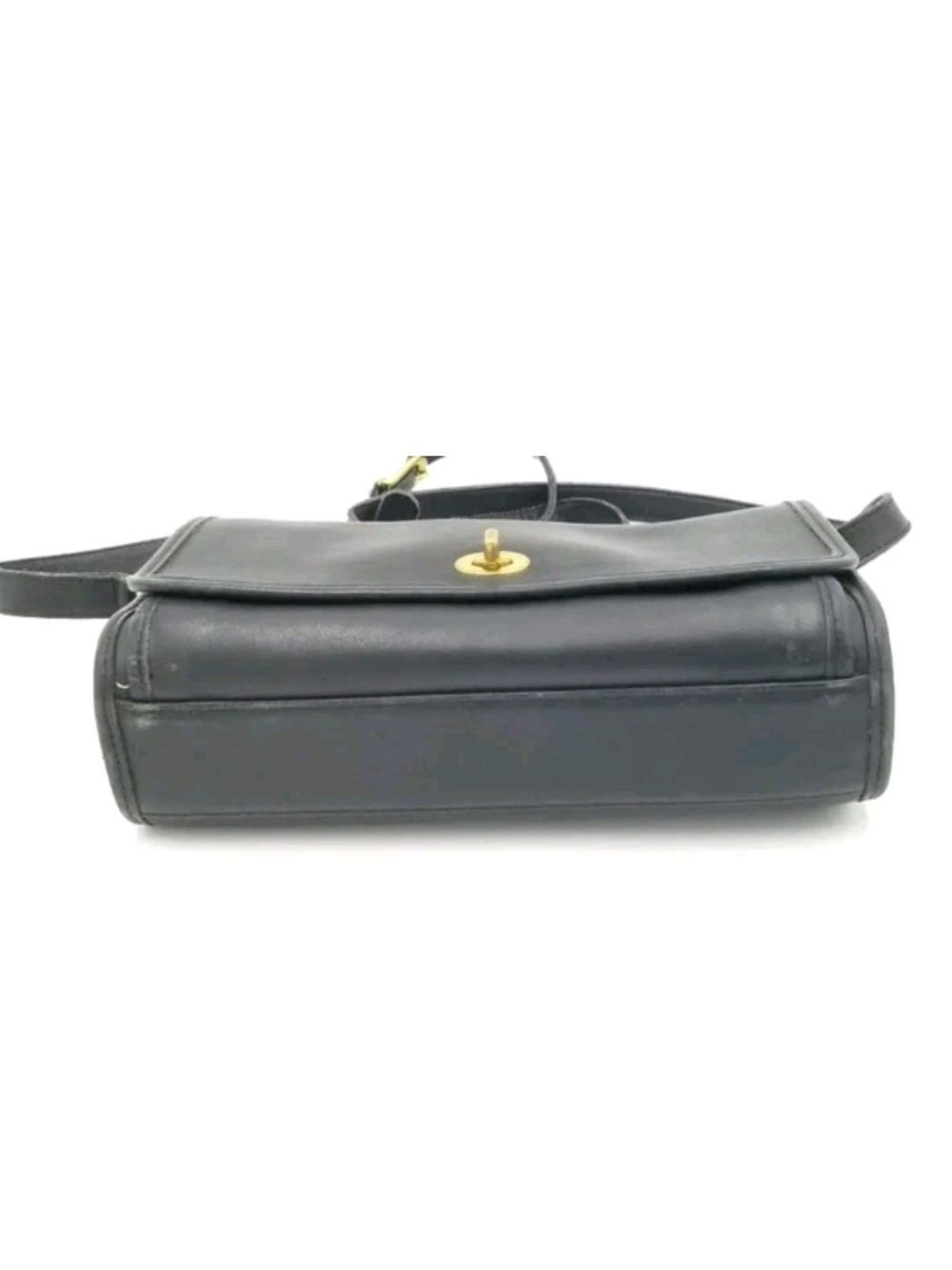 Coach Navy Blue Leather Crossbody with Gold Turn-Lock - Picture 8 of 16